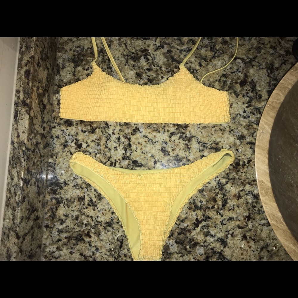 Zaful yellow bikini top and bottom set